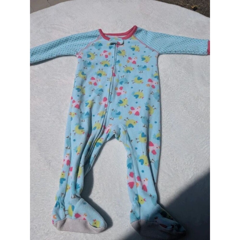 Carter’s Super-Comfy Blue Chicken Fleece Footed Pajamas – 12 Months